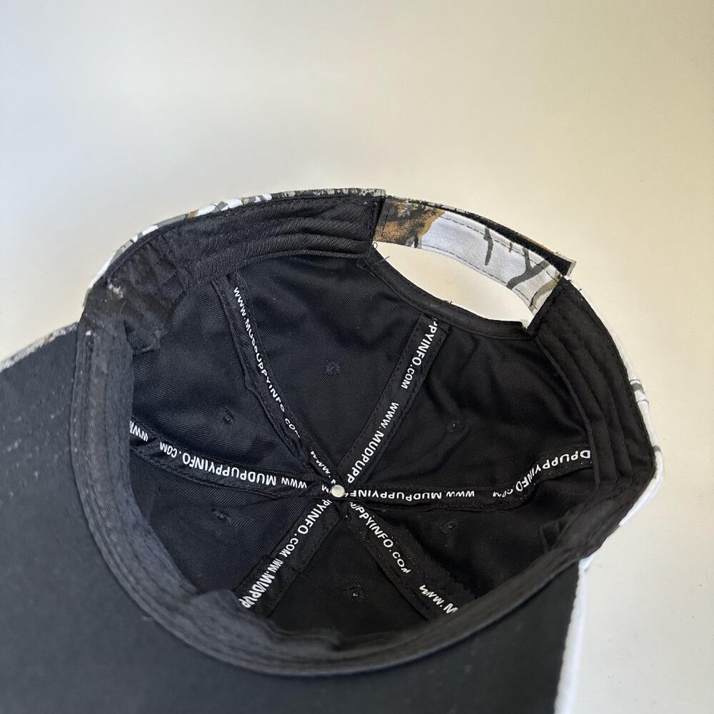 Mud Puppy Baseball Hat Camo Hunter Info Adjustable Strap Back Cap Embroidered - Picture 8 of 9